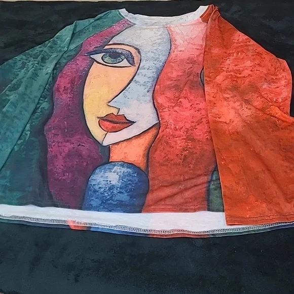 π¨2/$20π¨ WAS $48 Womenβs printed graphic t-shirt size xxl short sleeve nwot - Picture 10 of 12